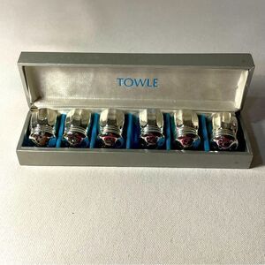 Towle set of 6 petite silver plated salt shakers